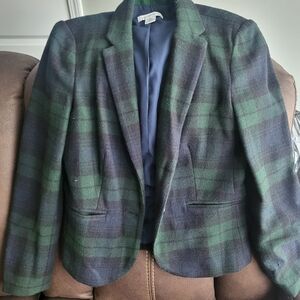 Green and Black Plaid Men's Blazer